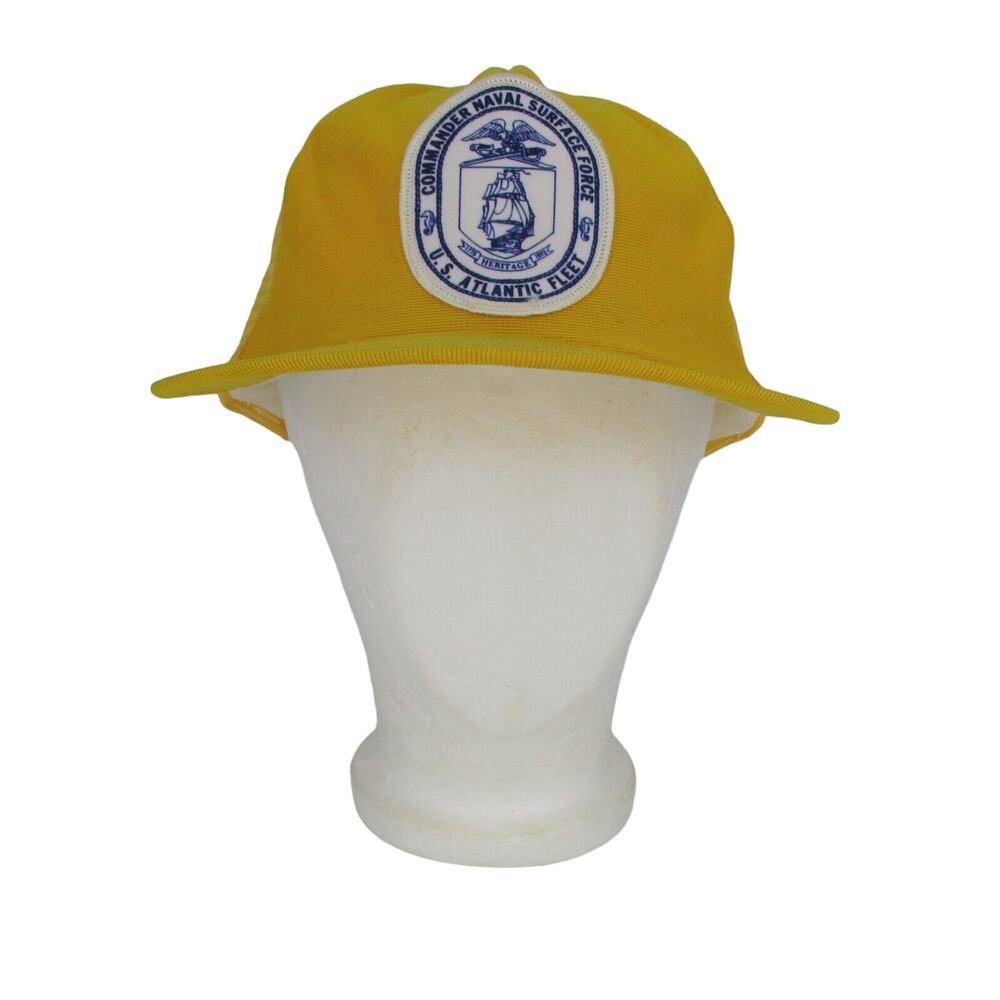 U.S. Navy Commander Navel Surface Force Atlantic Fleet Yellow Snapback Hat VTG